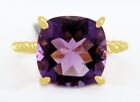 GENUINE 3.86 Cts AMETHYST SOLITAIRE RING 10K GOLD - Free Certificate Appraisal