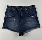 KENDALL & KYLIE Booty Shorts Women's Size 30/11 Blue Denim High Rise Stretch