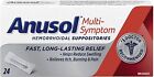 Box of 24 ANUSOL Multi-Symptom Hemorrhoidal Suppositories CANADA Fresh