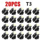 White T3 Neo Wedge LED Dash Switch Lamp A/C Climate Control HVAC Light Bulbs 20X
