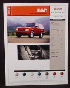2001 GMC JIMMY SALES / SPECIFICATIONS FLYER - NEW OLD STOCK