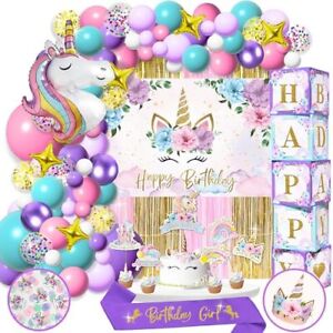 New Listing245 Pieces Unicorn Birthday Decorations for Girls Kit, All-in-1 Party Supplie...