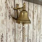 Engraved Anchor Ship Bell Lanyard - Antique Brass Finish -Nautical Wall Decor