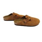 Birkenstock Boston Soft Footbed Suede Leather Slide Clogs Mink Medium Shoes 38