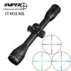 Sniper LT 4X32 AOL rifle scope 1'' tube full size Illuminated Mil dot reticle