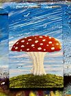 Tiny Miniature Painting  “ Mushroom “.  Artist Don Joslyn