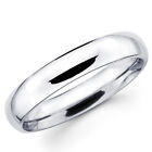 Solid 10K White Gold 2mm 3mm 4mm 5mm 6mm Comfort Fit Men Women Wedding Band Ring