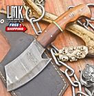 Custom Skinner Knife Twist Damascus Walnut Wood Wooden Bolster EDC Bushcraft