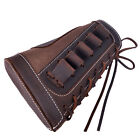 12GA Leather Shotgun Buttstock Cover Ammo Cartridge Holder Cheek Rest Recoil Pad
