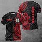 Tribal Tattoo Red Black Custom Darts Men's Team 3D T-Shirt S-5XL
