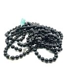 Lot of 5 Sterling Silver Black Onyx Beaded Necklaces