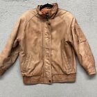 Vtg Overland Outfitters Jacket Mens M Brown Leather Bomber Aviator Classic Retro