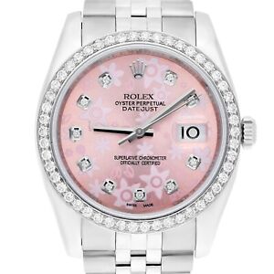 Rolex Datejust 36 New Style Watch Diamond Bezel Pink Diamond Dial Jubilee Band