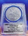 2021 Silver Eagle Type 2 PCGS MS70 First Strike Damstra Mint Designer series💥💥