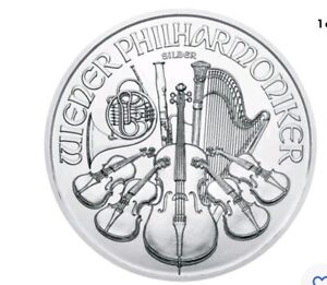 2021 1 oz Austrian Silver Philharmonic Coin .999 Fine Silver BU 1.5 Euro