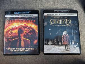 New ListingOppenheimer 4K UHD & Schindler's List 4k UHD Like New Christopher Nolan