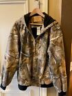 Levi Strauss Field Gear Jacket L Camouflage Hooded Hunting Lined Realtree Camo