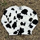 Vintage 90s Cow Print Sweater Cardigan