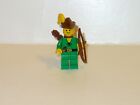 Lego Castle Classic Forestmen green torso yellow plume brown bow figure hat 6077