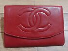 CHANEL Authentic CC Logos Quilted  Wallet Purse    Lamb Leather