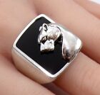 Effy Men's Sterling Silver Panther Black Onyx Ring Size 10 LND2