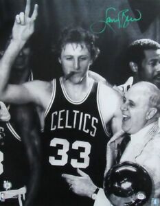 Larry Bird HOF Autographed 16x20 Photo Boston Celtics PSA/DNA 179602