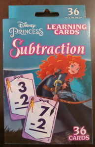 Brand New - Disney Princess Learning Cards - Subtraction flash Cards - 36 Bendon