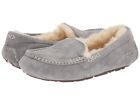 NWOB WOMENS SIZE 7 LIGHT GREY UGG ANSLEY SUEDE WOOL MOCCASINS SLIPPERS