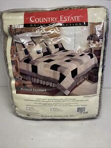 King Size Country Estate Quilt Animal Print Patchwork NEW 100