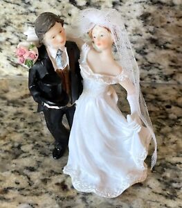 New ListingVtg 1920s 1930s Style Hard Plastic Wedding Cake Topper Bride & Groom Figurine