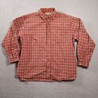 Fieldmaster Shirt Mens 2XL Orange Check Button Down Long Sleeve SEE PHOTOS