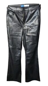 Old navy faux leather High rise flare pants size 10 Tall