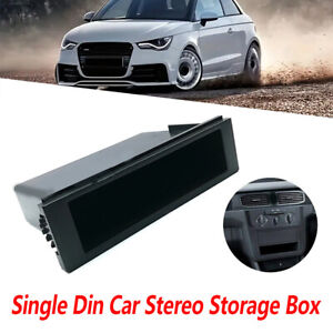 Single Din Car Stereo Storage Box Radio Pocket Dash Cup Holder CD Player Case
