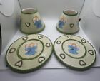 Set Of Two Pair Candle Topper Shade and Under Plate Saucer Angels Hearts Staging