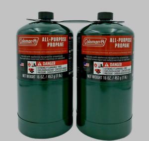 Empty! no gas! 2 Pack Coleman 1 lb Propane Cylinder 16 oz. Empty bottle 4 refill
