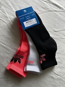 Adidas Mid Crew Socks FZ6716 Size 6-12 Acid Red/ Black/white