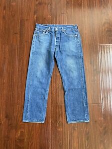 Vintage 90s Levis 501xx Denim Jeans Size 34x29 Dark Wash Made In USA