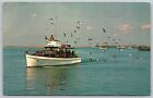 Vintage Postcard - Fishing Long Island Waters - Charter Fishing Boat New York NY