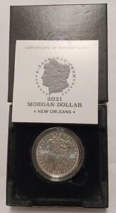 2021-O New Orleans Morgan Silver Dollar with COA No Outer Sleeve