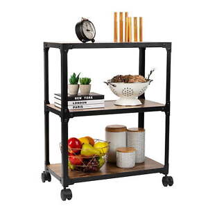 3-Tier Rolling Bar Cart, Microwave Stand, Coffee Cart, 23