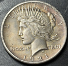New Listing1921 $1 Peace Silver Dollar. Nice AU Details, Rim Damage