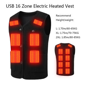 USB 16 Zone Electric Heated Vest Blood-Circulation Winter Thermal Clothing P4P4