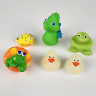 Bath Toys Squirt Toy Frogs Tub Fun Lot Glow in the Dark Ducks Lot of 6 Plastic