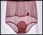 Vintage FANCY Full Brief PANTIES All Nylon PINK Chiffon Flower Lace ~M