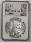 2021-P MORGAN SILVER DOLLAR NGC MS70 FIRST DAY OF ISSUE- HAND SIGNED BY MERCANTI