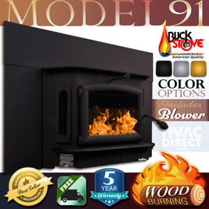 Buck Stove Model 91 Wood Burning Fireplace Insert with Blower - Up to 3200 SQFT
