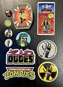 Rare 8-BIT ZOMBIE Lot Of Stickers Buttons Patch +More THRASHOR 80s 90s TMNT NES