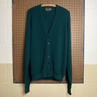 Vintage JC Penney Cardigan Mens Size XL Tall Green Orlon Acrylic 70s 80s Sweater