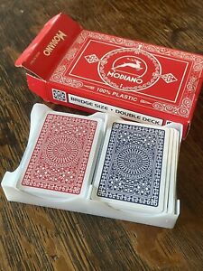 Modiano Club Poker Playing Cards Plastic  Bridge Size Double Deck Holder