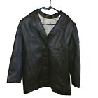 Vintage MID WESTERN Genuine Deerskin Leather Dark Brown Jacket, Size 46